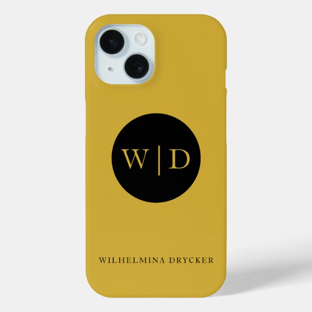 Coques Case-Mate iPhone Personalized Monogram Metallic Gold (Verso)