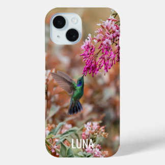 Coque Pour iPhone 15 Personalized name floral birds phone case