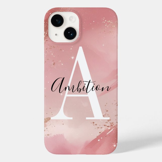 Coques Case-Mate iPhone Personalized Rose Gold Glitter Phone Case – Custom (Verso)