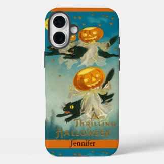 Coques iPhone 16 Plus Personalized Vintage Cats Halloween Phone Case