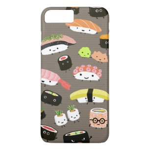 Coque iPhone 7 Plus Personnages de Kawaii Sushi Assortés Drôle et Mi