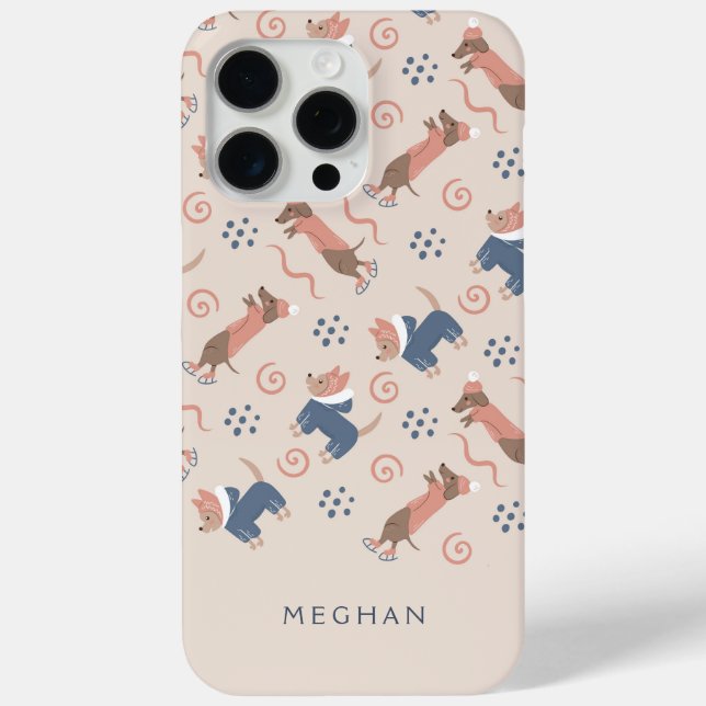 Coques Case-Mate iPhone Personnalisable Cute Dachshund & Terrier (Verso)