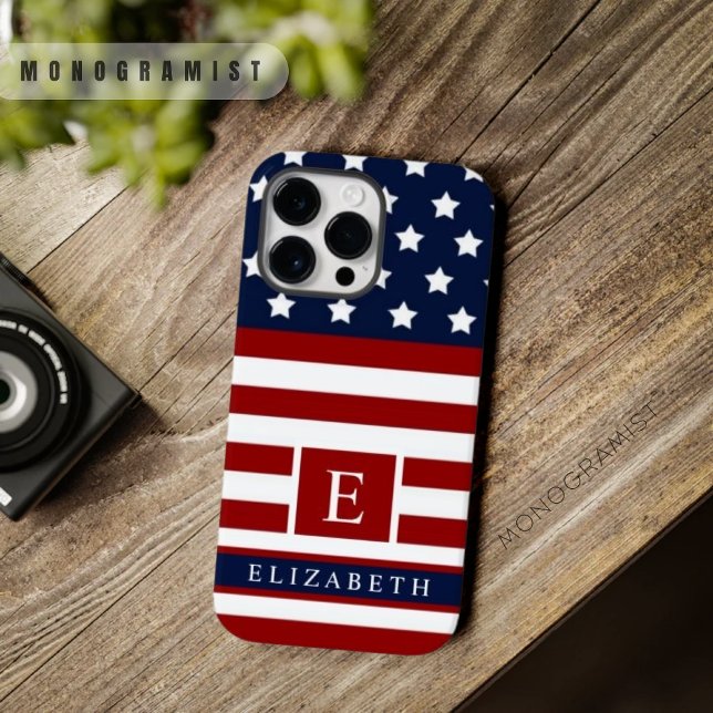 Coques Case-Mate iPhone Personnalisable Le Drapeau Américain Couleur Rouge (Customizable The USA American Flag Red Blue Color Case-Mate iPhone Case)
