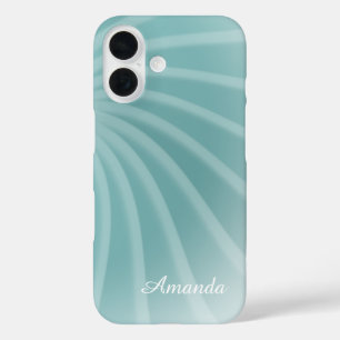 Coque Pour iPhone 16 Personnalisable - Moderne Style Pastel Vert Turquo