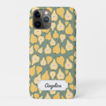 Personnalisable Yellow Pear Motif sans couture
