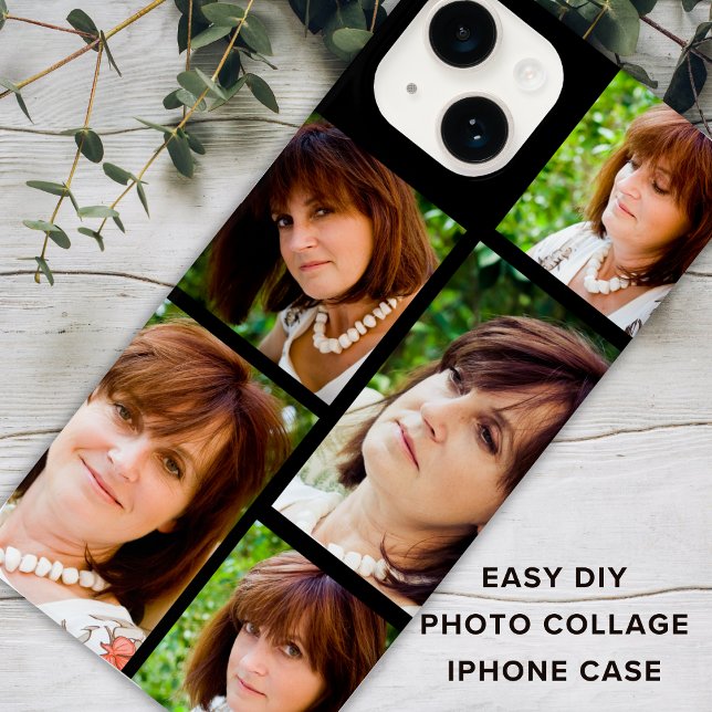 Coques Case-Mate iPhone Personnalisé 5 photo Collage Modèle noir (EASY DIY PHOTO COLLAGE
IPHONE 14 CASE)