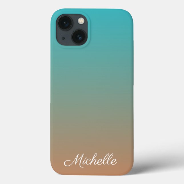 Coques Case-Mate iPhone Personnalisé brun et bleu ombre Coque-Mate iPhone (Verso)