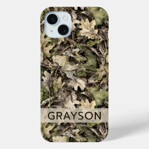 Coque iPhone 15 Mini Personnalisé camouflage de feuilles