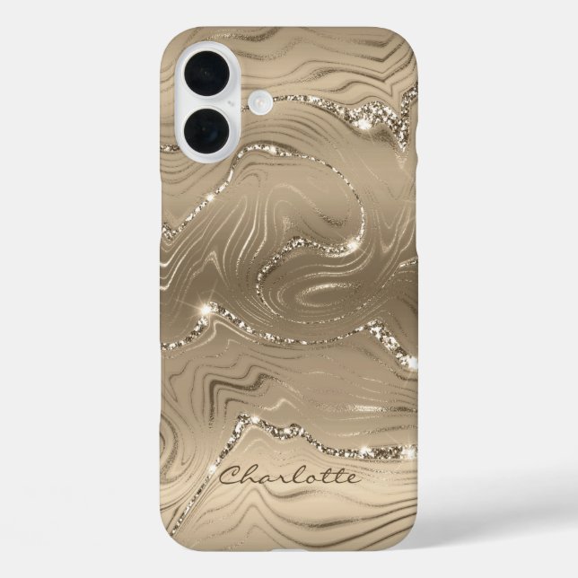 Coques Case-Mate iPhone Personnalisé Chic Brown Parties scintillant Motif  (Verso)