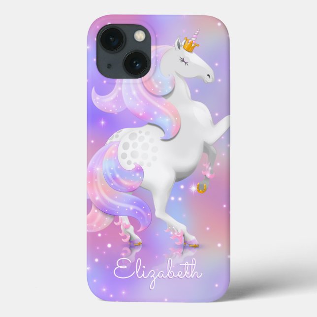 Coques Case-Mate iPhone Personnalisé Coque-Mate de licorne rose magique (Verso)