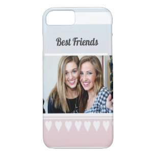 Coque Case-Mate Pour iPhone Personnalisé Cute Best Friends Photo Heart Ombre