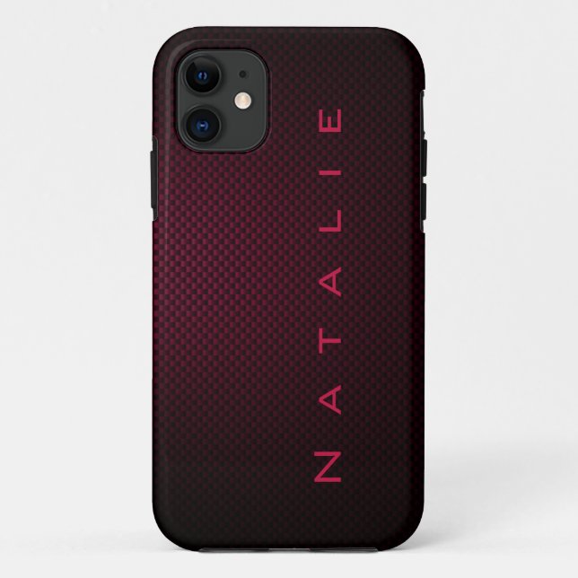 Coques Case-Mate iPhone Personnalisé en fibre de carbone foncée violet (Dos)
