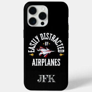 Coque iPhone 15 Pro Max Personnalisé, facilement distrait par les avions,P