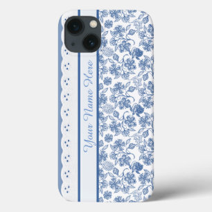 Coques Pour iPhone Personnalisé Indigo Floral Faux Lace iPhone 6 Coqu