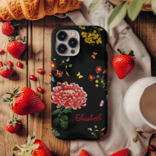 Coques iPhone 16 Pro Personnalisé Joli Couleur Fleurs Jardin Dessin Mai