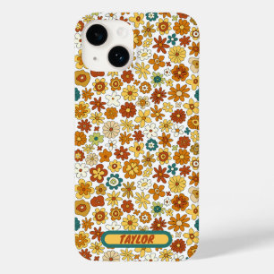 Coque Pour iPhone 14 Personnalisé les années 70 Fleur rétro Motif Super