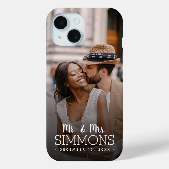 Coques Case-Mate iPhone Personnalisé M. et Mme Monogram Mariage Photo (Verso)