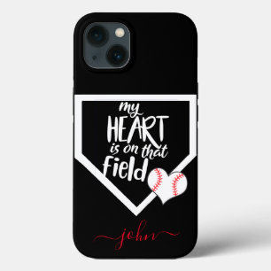 Case-Mate iPhone Case Personnalisé MON CŒUR EST SUR CE TERRAIN Maman Bas