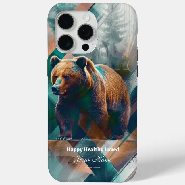 Coques Case-Mate iPhone Personnalisé : Mystic Forest Bear iPhone 15 ProMax (Verso)