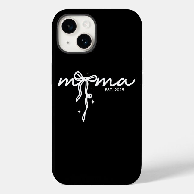 Coques Case-Mate iPhone Personnalisé noir et blanc Mama Est (Verso)