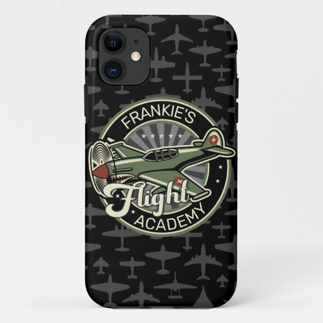 Coques Case-Mate iPhone Personnalisé NOM 2ÈME GUERRE MONDIALE Avion de gue (Dos)