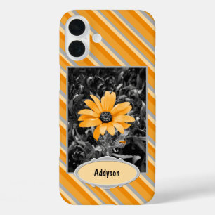 Coques iPhone 16 Plus Personnalisé Nom Jaune Daisy Photographie