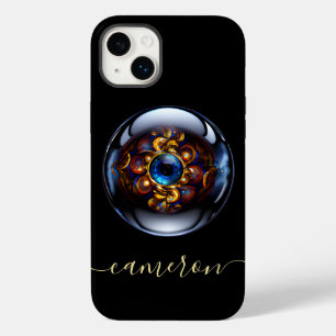 Coque Pour iPhone 14 Plus Personnalisé Oeil mal bleu foncé