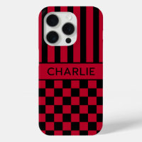 Personnalisé rayé à carreaux noir et rouge