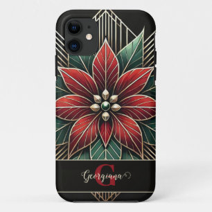 Case-Mate iPhone Case Personnalisé Retro Art Déco Floral Poinsettia