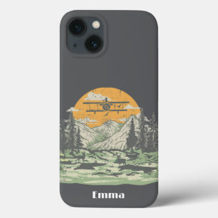 Case-Mate iPhone Case Personnalisé,Rétro,Avion,Coucher de soleil,Nature,