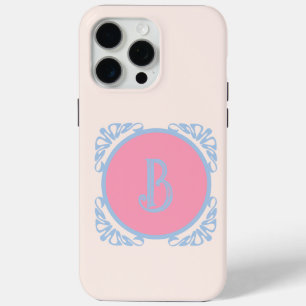 Coque iPhone 15 Pro Max Personnalisé rose et bleu 