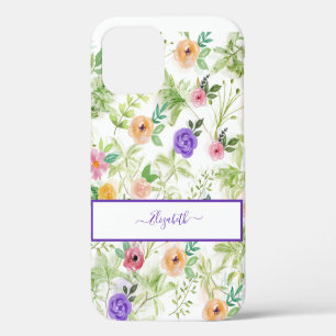 Case-Mate iPhone Case Personnalisé rose violet blanc floral