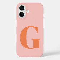 Personnalisé Simple Bold Monogramme rose et orange