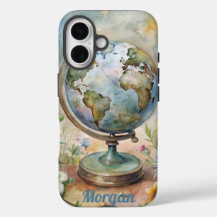 Coque Pour iPhone 16 Personnalisé Vintage World Travel Art