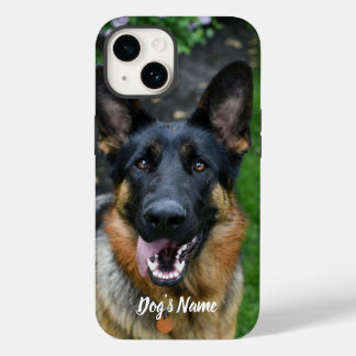 Coque Pour iPhone 14 Personnalisé votre berger allemand photo et nom