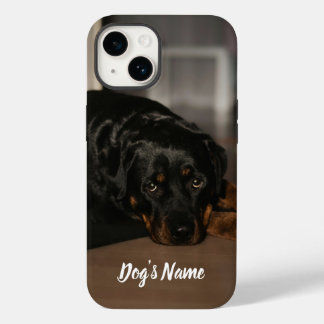 Coque Pour iPhone 14 Personnalisé votre chien Rottweiler Photo & Nom