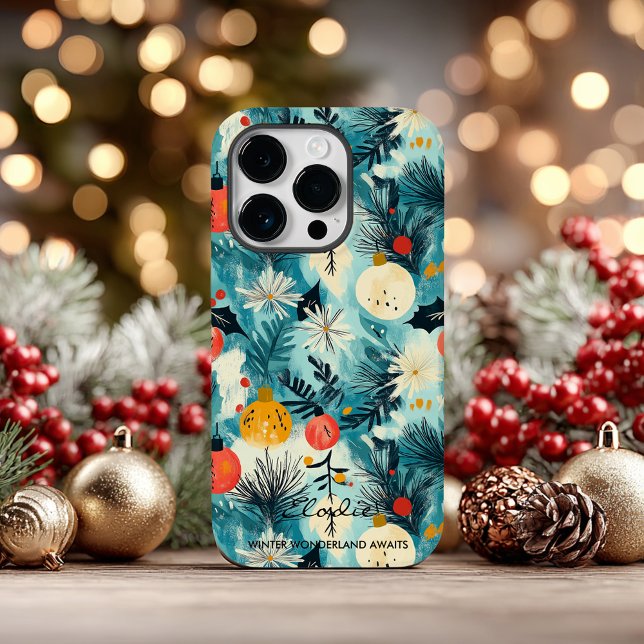 Coques Case-Mate iPhone Personnalisé Winter Wonderland Botanique (Créateur téléchargé)