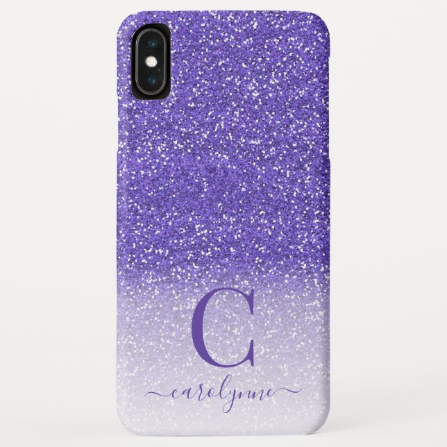 Coques Case-Mate iPhone Personnalisée Chic Girly Purple Ombre Parties scin (Dos)