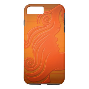Coques Pour iPhone Personnalisée Orange Gold Femme Face Coiffeuse