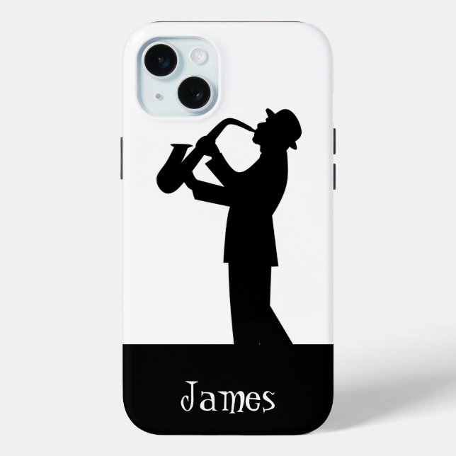 Coques Case-Mate iPhone Personnaliser artistique du musicien saxophone Sil (Verso)