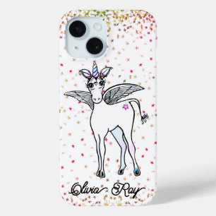 Coque Pour iPhone 15 Personnaliser la parties scintillant Unicorn migno
