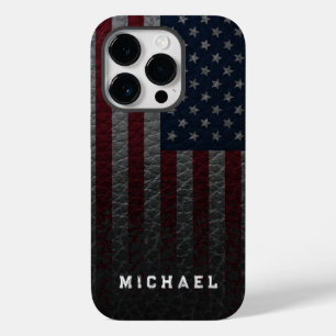 Coque Pour iPhone 14 Pro Personnaliser le drapeau américain Arrière - plan 