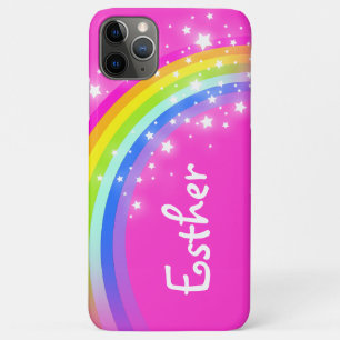 Coque iPhone 11 Pro Max Personnaliser le nom rainbow rose girl