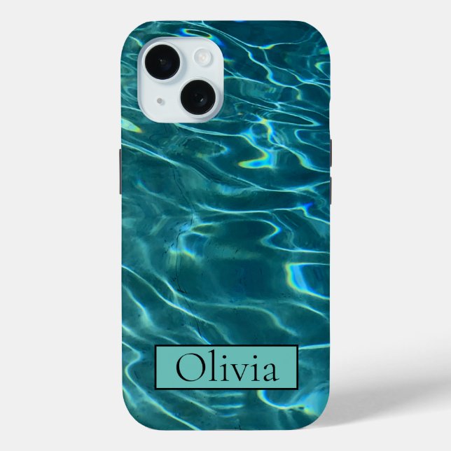 Coques Case-Mate iPhone Personnaliser les vagues bleues de l'océan (Verso)