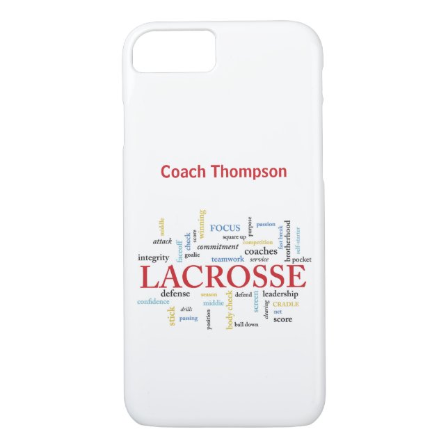 Coques Case-Mate iPhone Personnaliser Nom Lacrosse Coach Merci Mots (Dos)