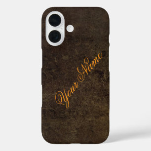 Coque Pour iPhone 16 Personnalisez Avec Votre Nom Dark Rustic