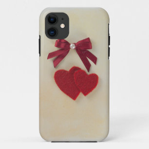 Coque Case-Mate Pour iPhone Personnalisez le coeur et l'arc rouges de Valentin