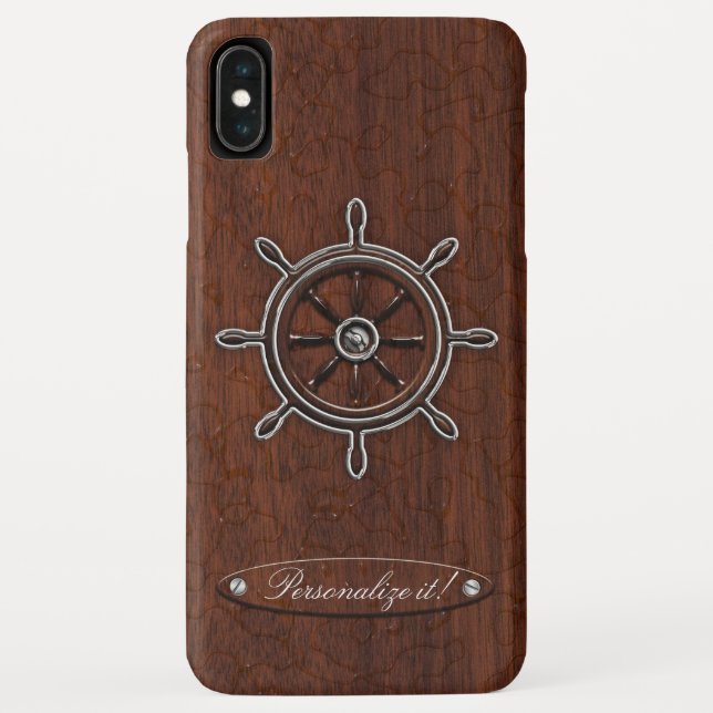 Coques Case-Mate iPhone Personnalisez-le ! Roue d'acajou marine (Dos)