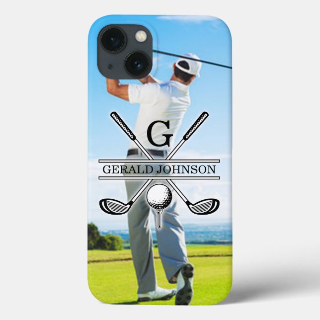 Coques Case-Mate iPhone Personnalisez votre image Golf Monogramme Design (Verso)