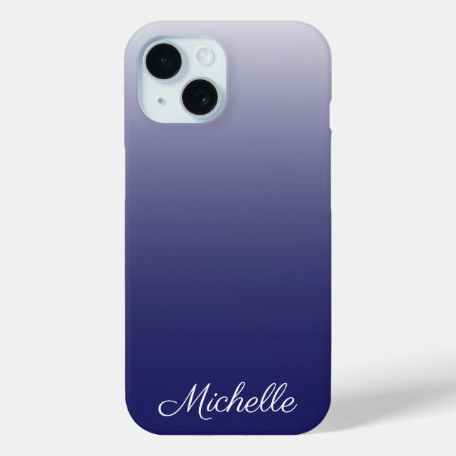 Coques Case-Mate iPhone Personnalized gradient ombre navy blue (Verso)